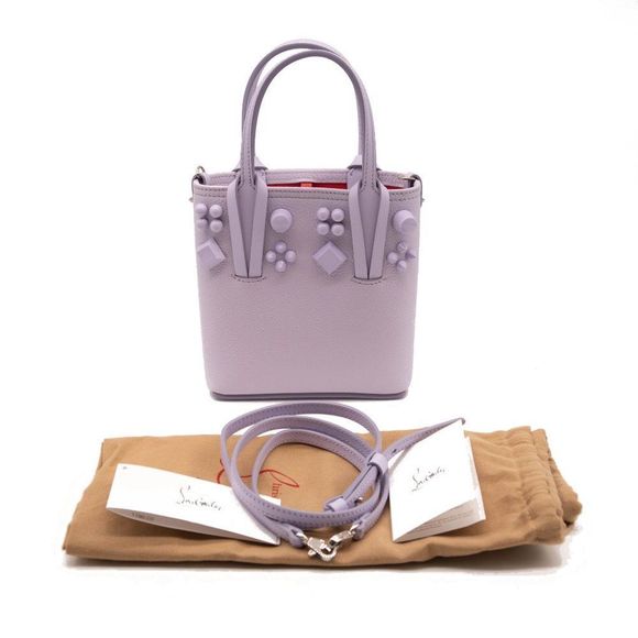 Christian Louboutin Mini Cabata North/South Leather Tote Purple - Picture 2 of 12